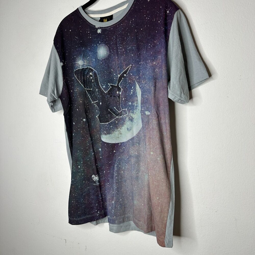 Singha Gray Multi-Color Owl Moon Graphic Tee Stars Rainbow Ltd Edition Sretsis L - Picture 4 of 12